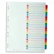AVERY alfabetische directory met 20 toetsen. In wit karton, gekleurde gelamineerde tabbladen. Formaat A4. productfoto image1 S