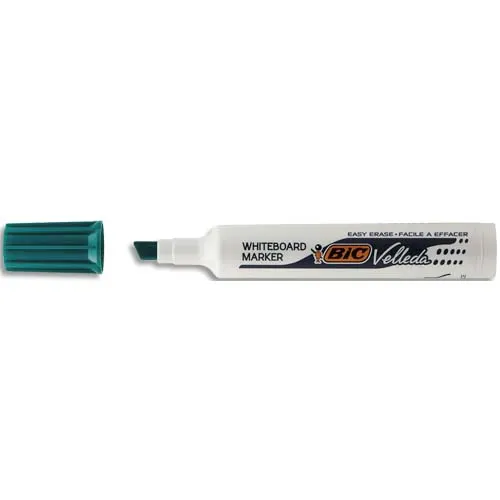 BIC Marqueur effaçable à sec pour tableaux blancs pointe biseau encre cétone verte VELLEDA 1791 photo du produit image1 L