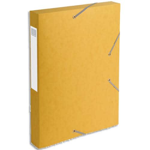 EXACOMPTA Boîte de classement dos 4 cm, en carte lustrée 7/10e coloris jaune