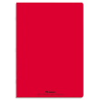 CONQUERANTC Cahier piqûre 21x29,7cm 96 pages 90g séyès grands carreaux. Couverture polypropylène rouge photo du produit image1 S
