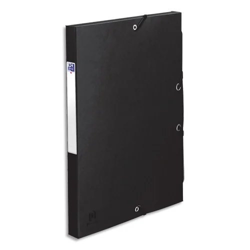 ELBA Boîte de classement BOSTON à élastiques en carte lustrée 7/10e, 600g. Dos 2,5 cm. Coloris noir photo du produit image1 L