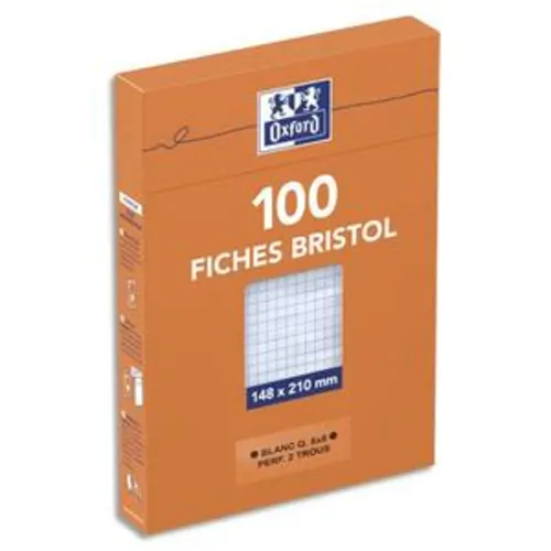 100 Fiches bristol 210 g (sous étui distributeur) OXFORD photo du produit image1 L