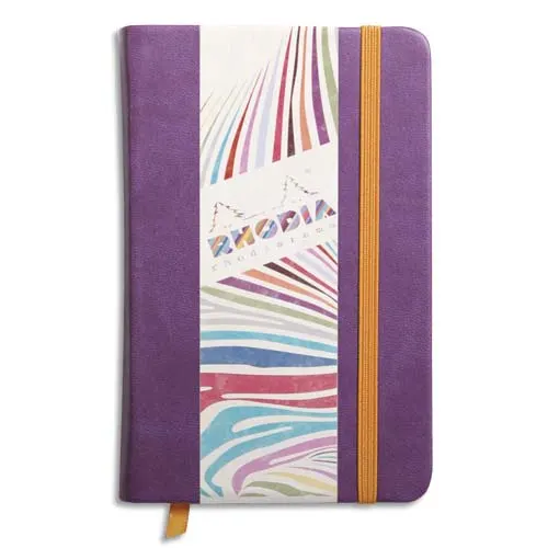RHODIA Carnet RHODIArama 9x14cm 192 pages unies. Couverture rembordée violet photo du produit image1 L