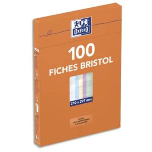 100 fiches bristol 210x297 mm uni assortis photo du produit image1 L