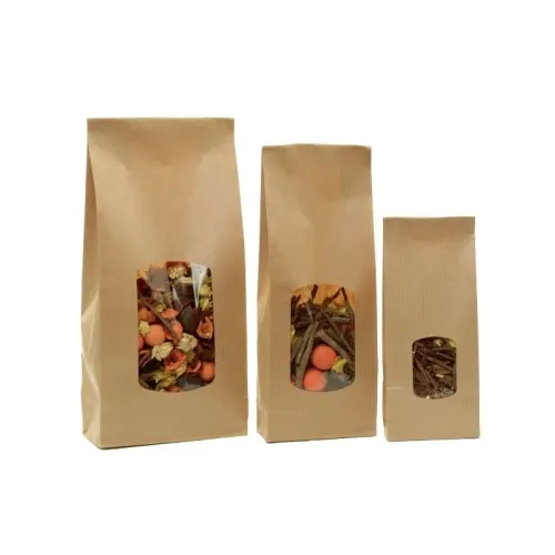 Eco kraft tas met venster productfoto image1 L