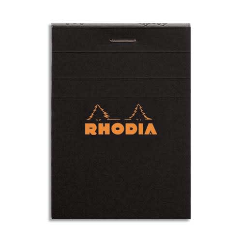 RHODIA Bloc de direction couverture noire 80 feuilles (160 pages) format A7 réglure 5x5
