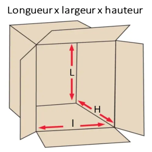 Caisse Carton Simple Cannelure 60 x 40 x 40 cm photo du produit image2 L