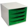 Module de classement 4 tiroirs gris vert translucide photo du produit image1 S