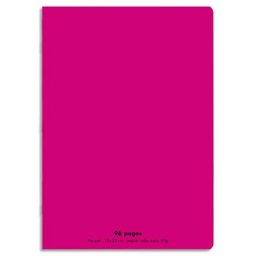 CONQUERANTC Cahier piqûre 21x29,7cm 96 pages90g séyès grands carreaux. Couverture polypropylène rose photo du produit image1 L