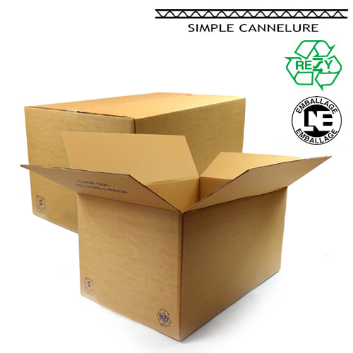 Caisse Carton Simple Cannelure 55 x 43 x 26 cm photo du produit image1 L