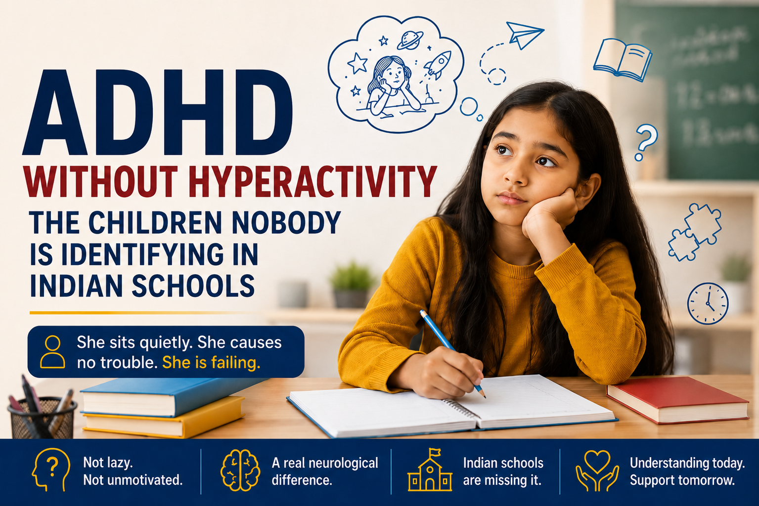 ADHD Without Hyperactivity — The Children Nobody Is Identifying in Indian Schools by Dr. Vini Jhariya, Clinical & Child Psychologist in Indore