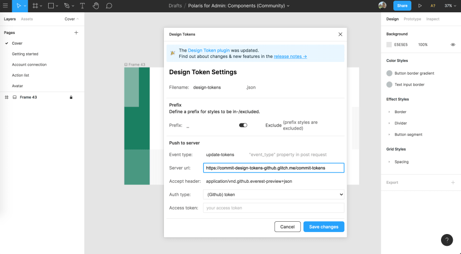 exporting design tokens from Figma with Style Dictionary