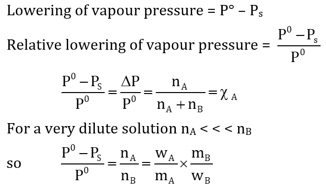 Types of Colligative properties - Lowering of vapor pressure