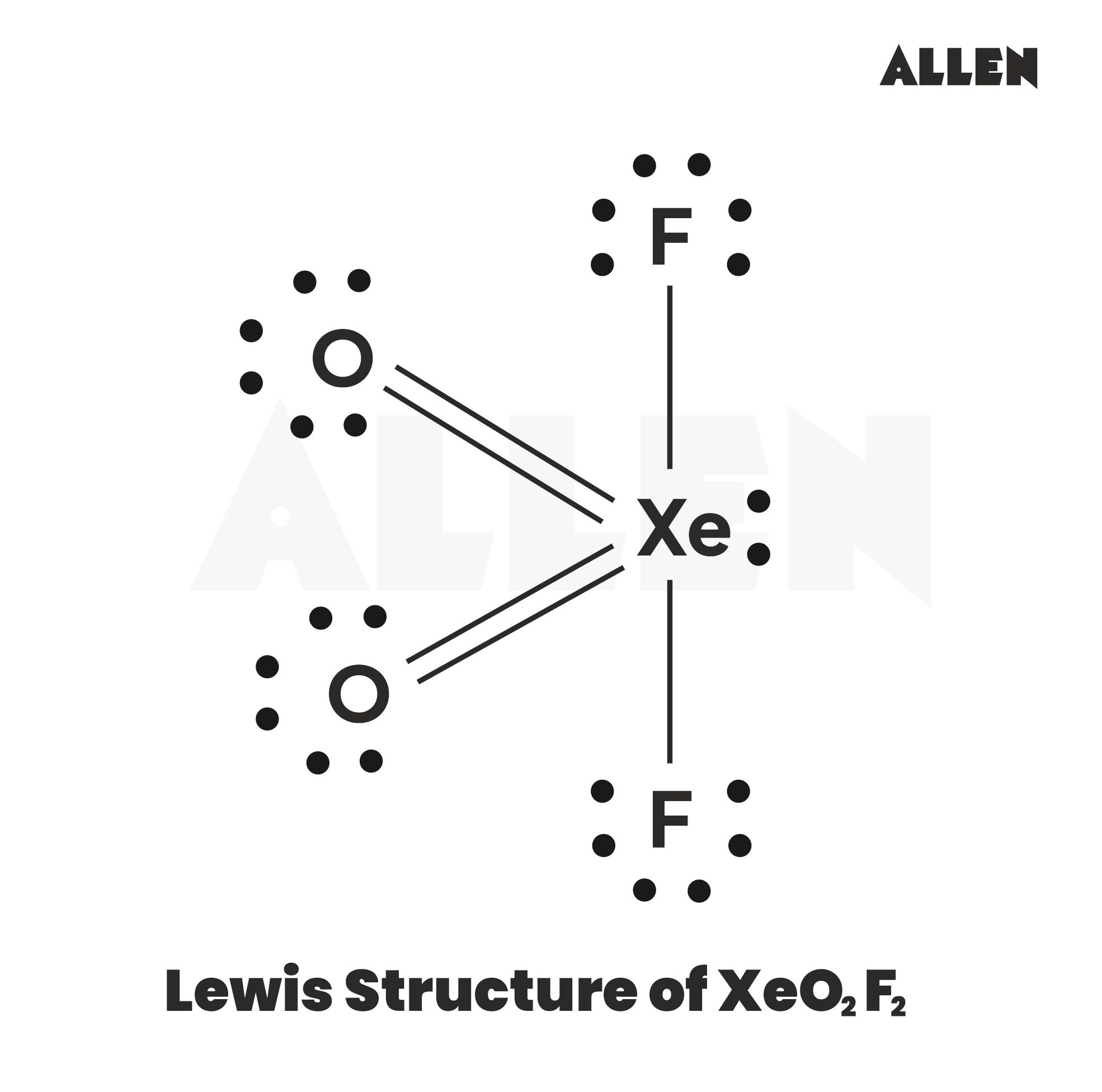 Lewis structure of xeo2f2