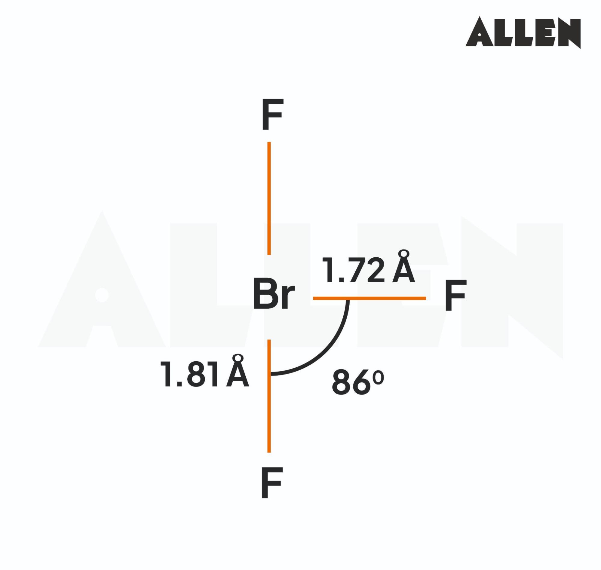 Bond angles in BrF₃