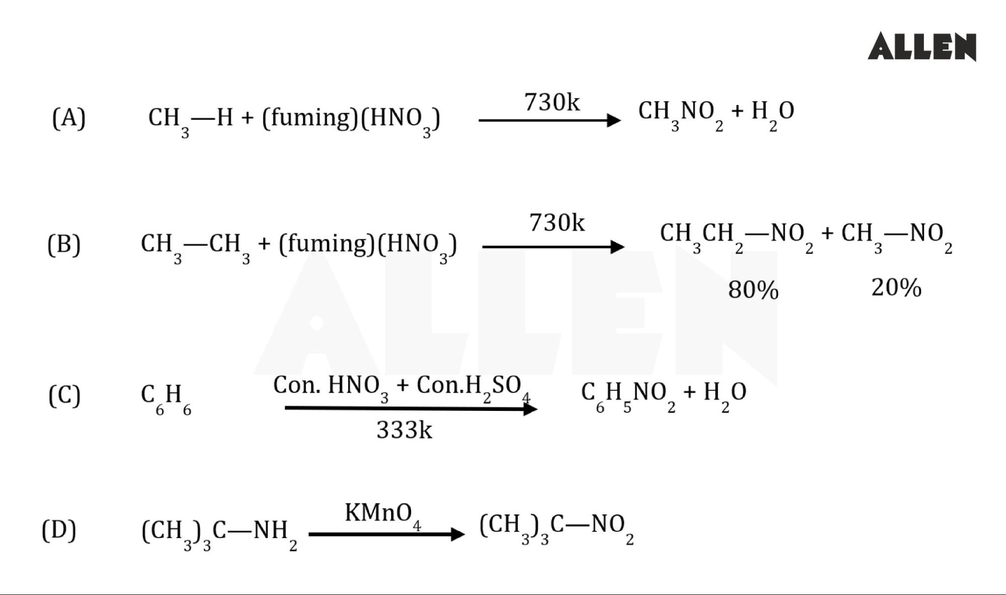 Reactions for Preparation of Nitro Compound