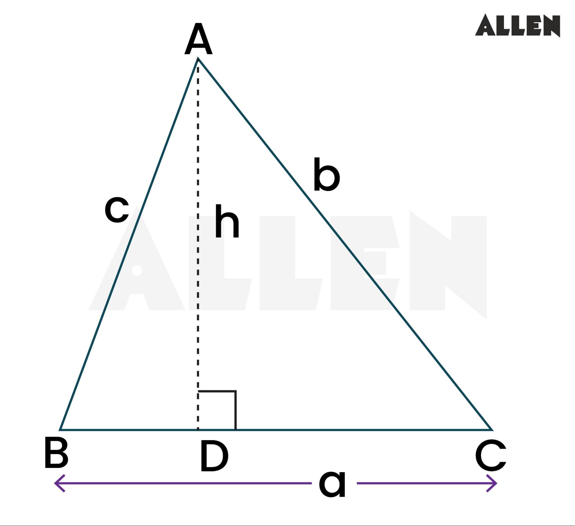 Solution of Triangles - sine rule formula