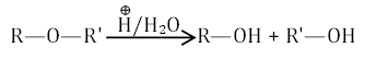 Chemical Reaction of ether with H+/H2O 