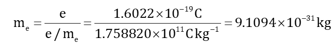 Formula for a charge of an electron