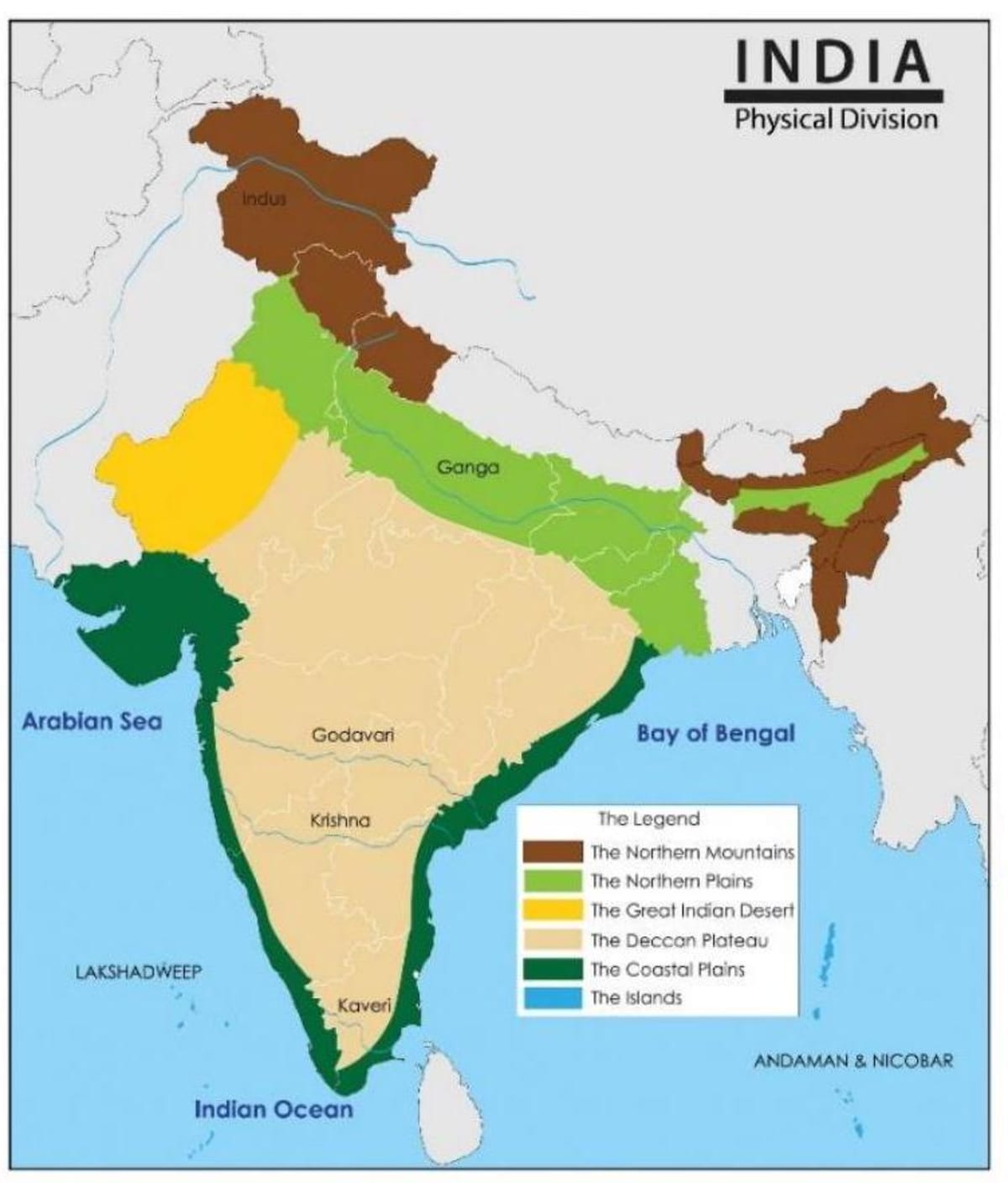 India map Physical division 