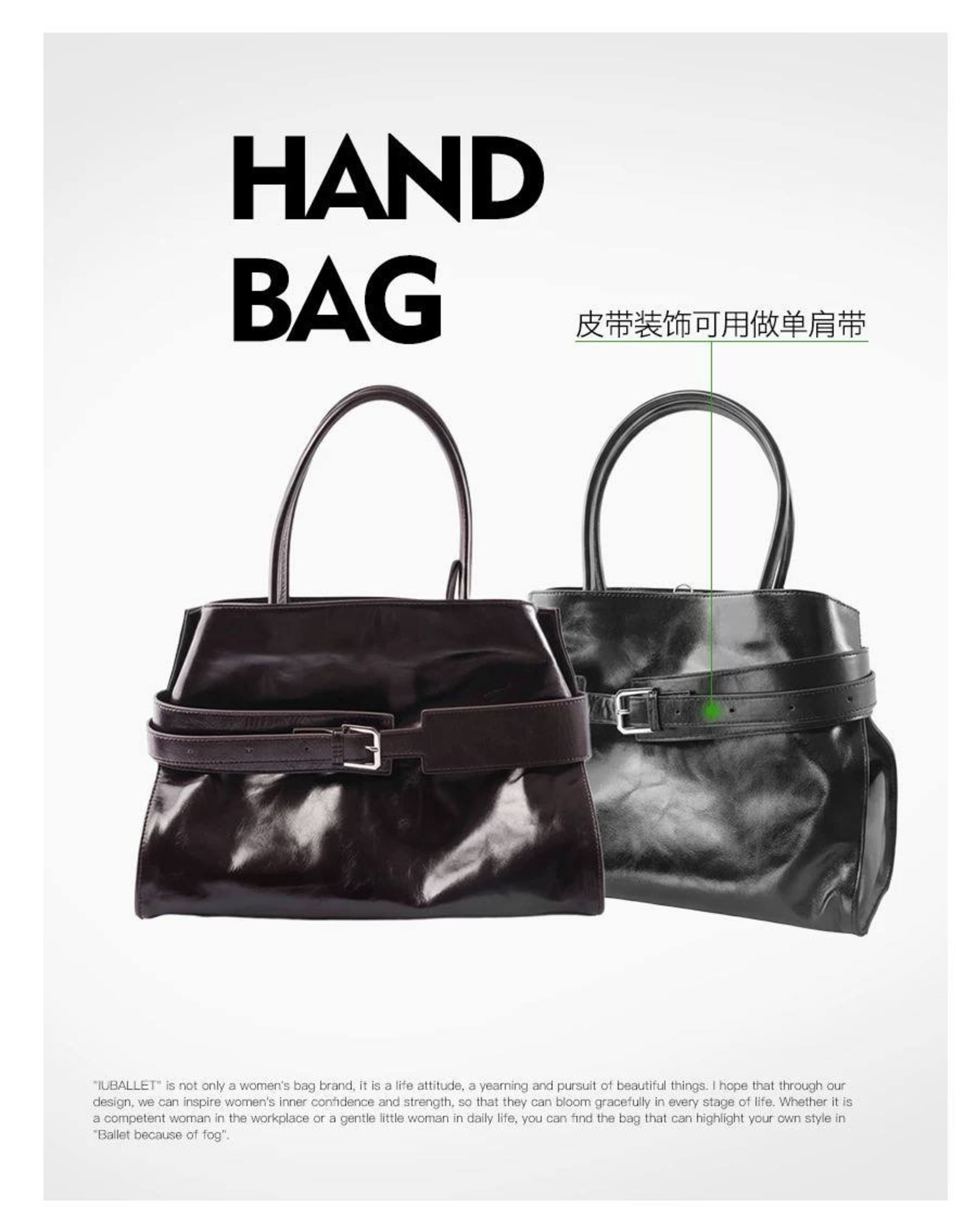 Женская сумка IUBALLET из натуральной кожи, 35x26x13 см