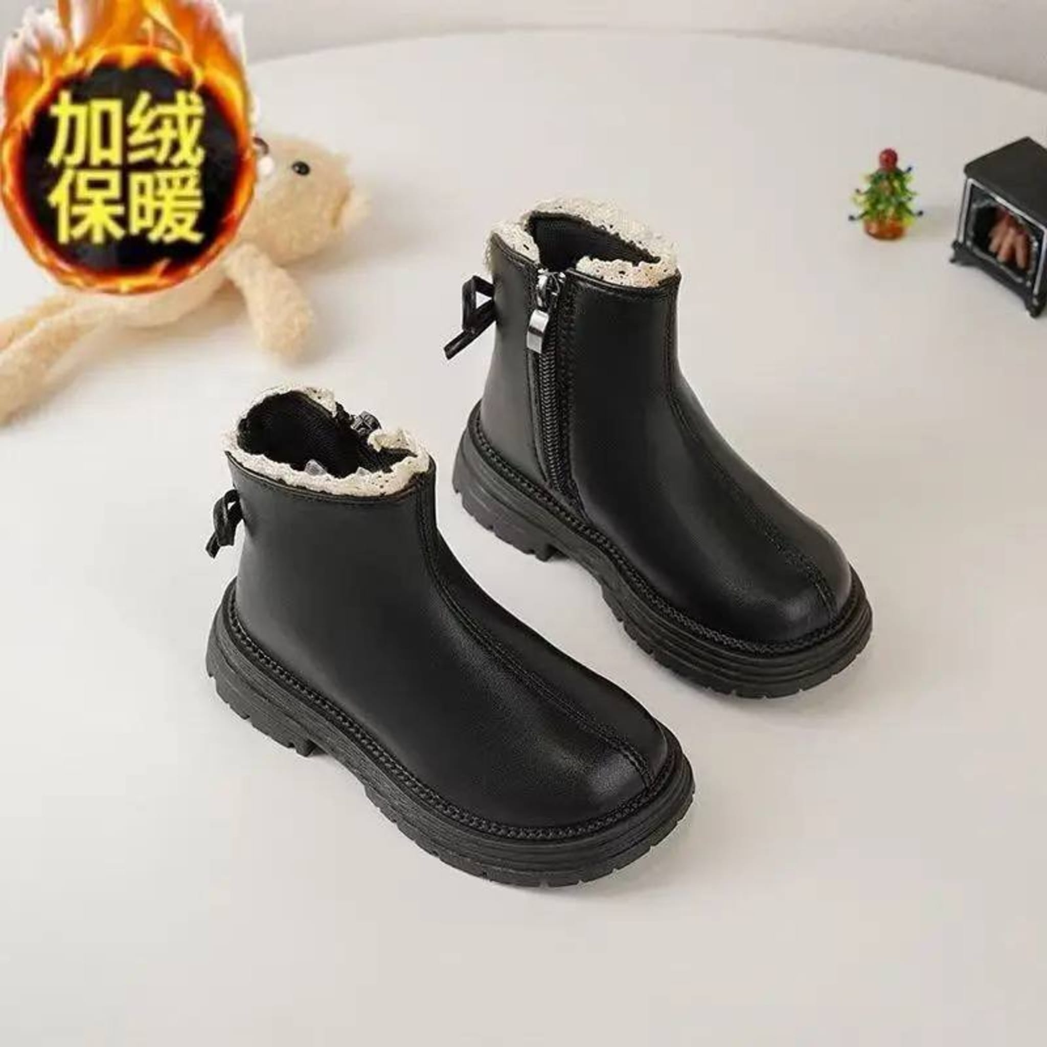 Детские зимние ботинки-мартинсы с утеплением