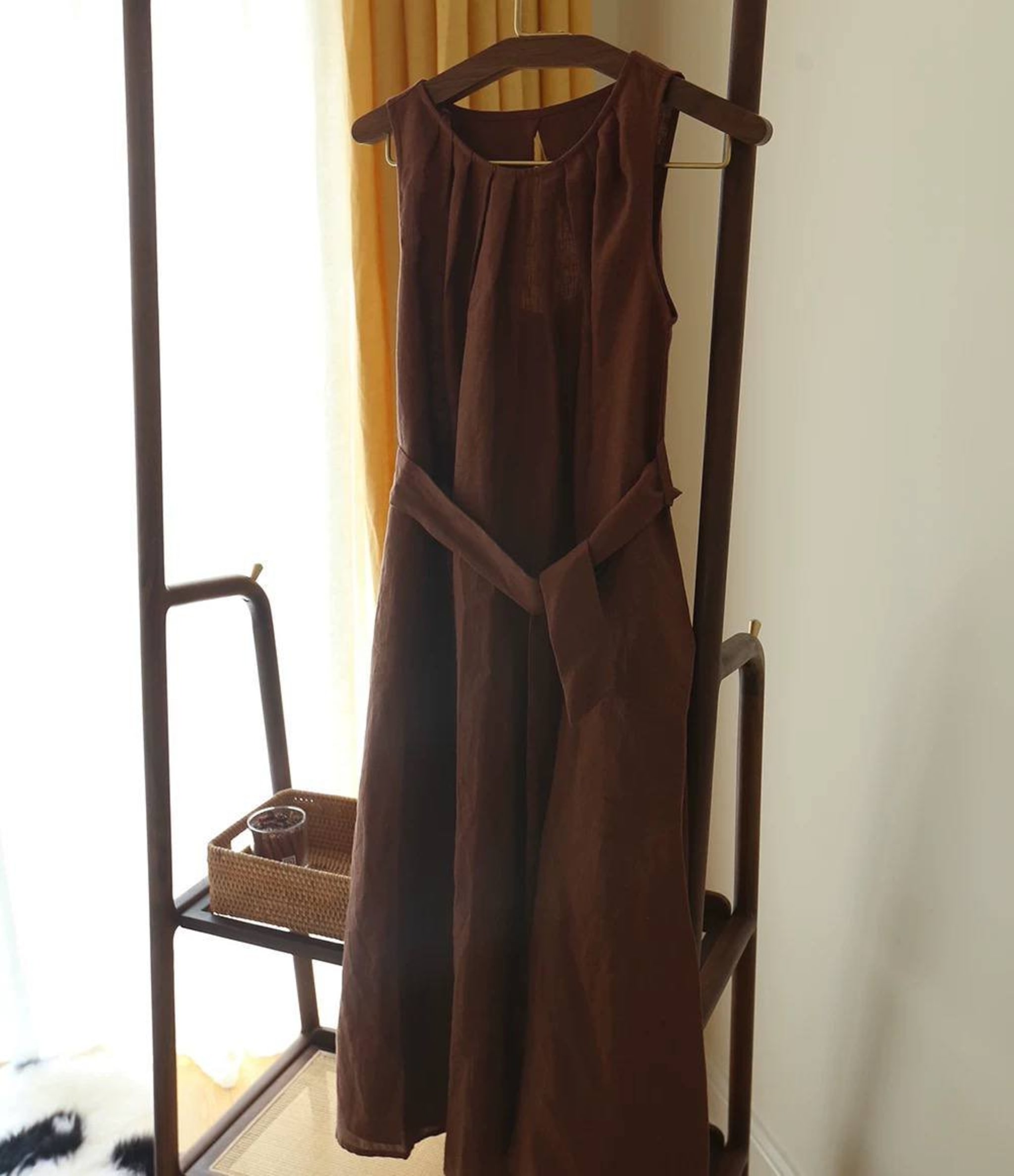 Женское платье из 100% льна, летнее, свободное, A-силуэт