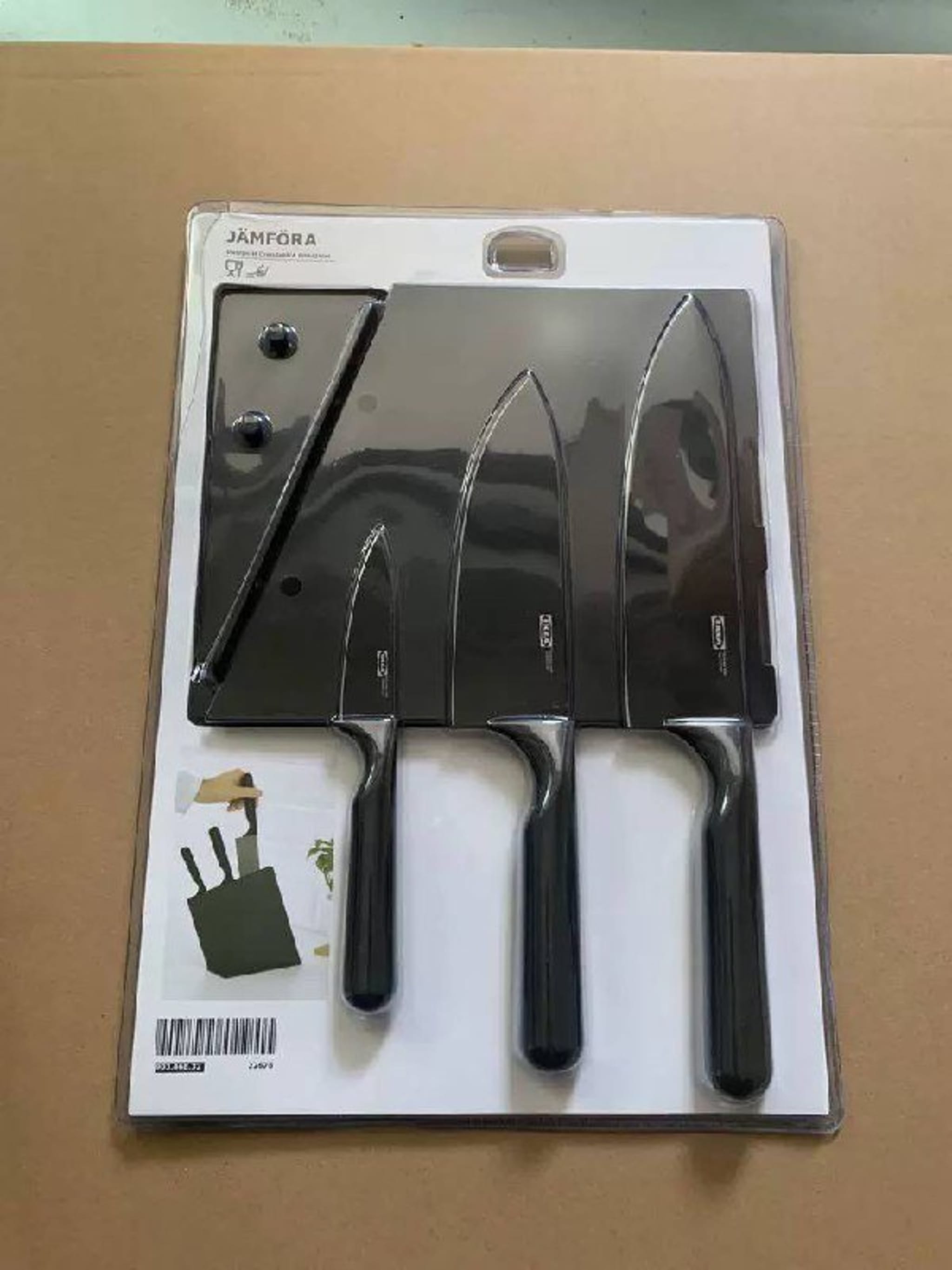 Набор ножей IKEA 3 предмета с держателем, 3Cr13