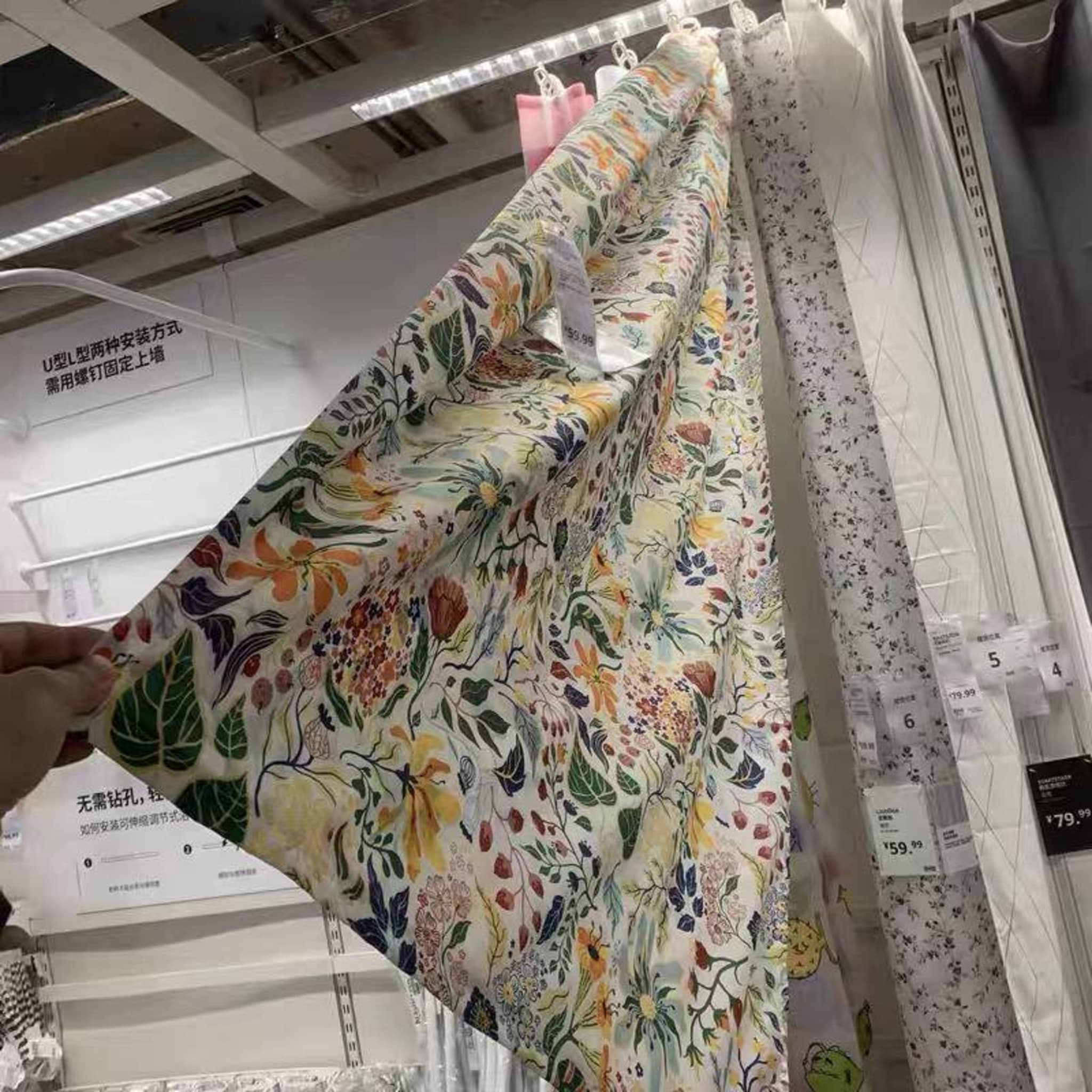 Водонепроницаемый шторка IKEA PEVA с цветочным принтом