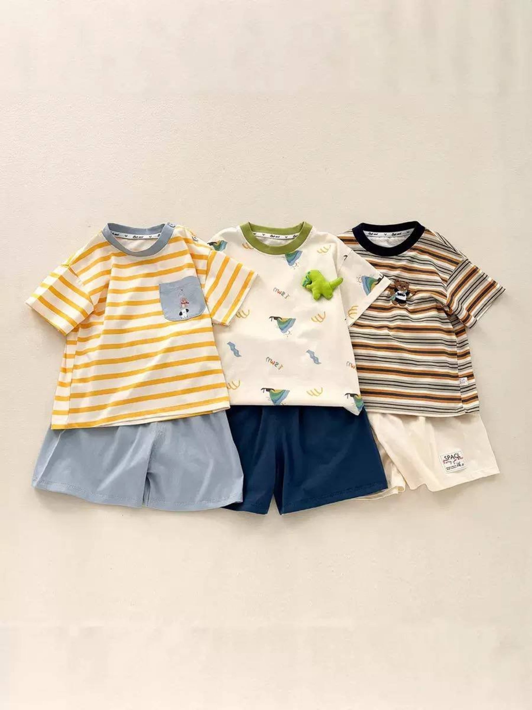 Детский летний костюм из хлопка, футболка и шорты, А класс