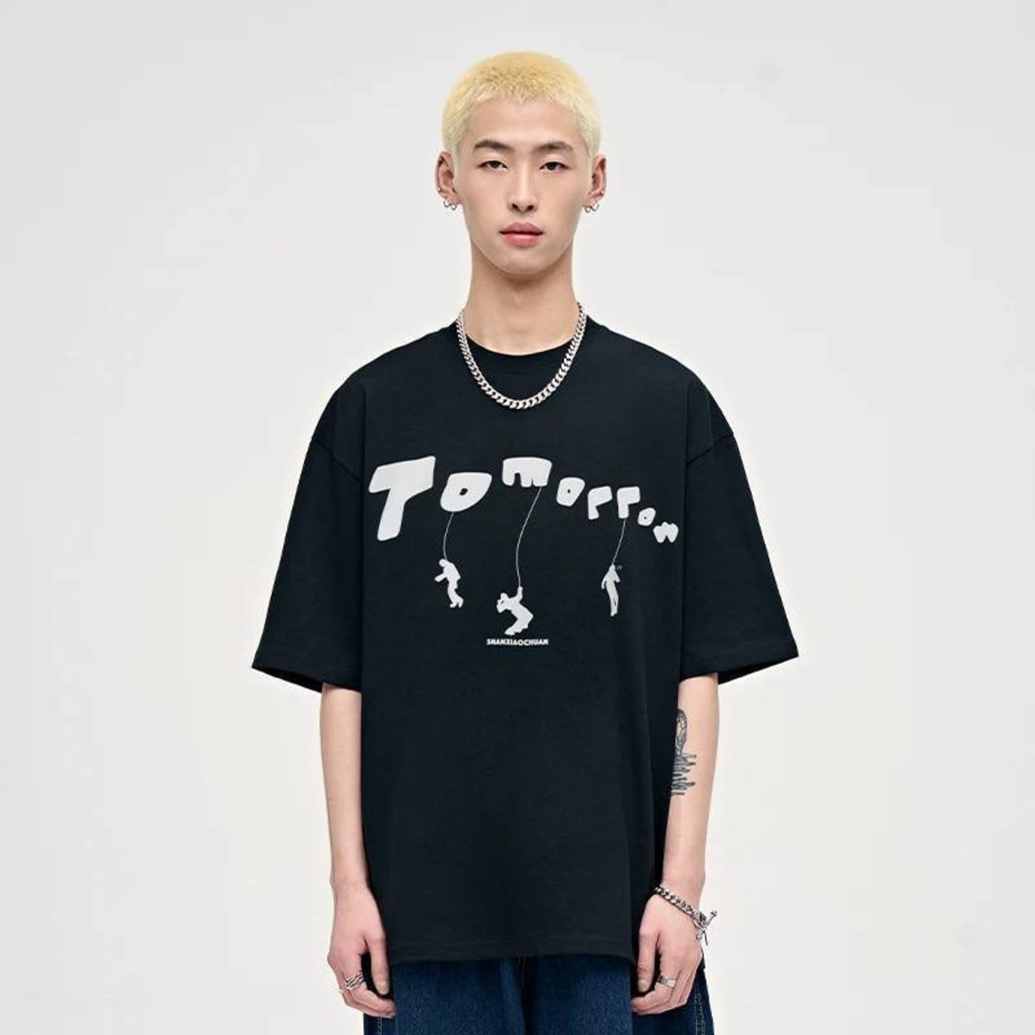 Мужская футболка из 100% хлопка, 280г, оверсайз