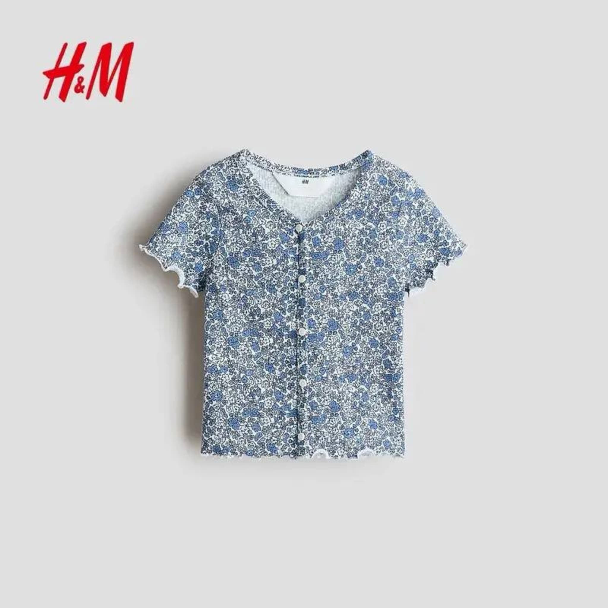 Детская футболка H&M с коротким рукавом и пуговицами