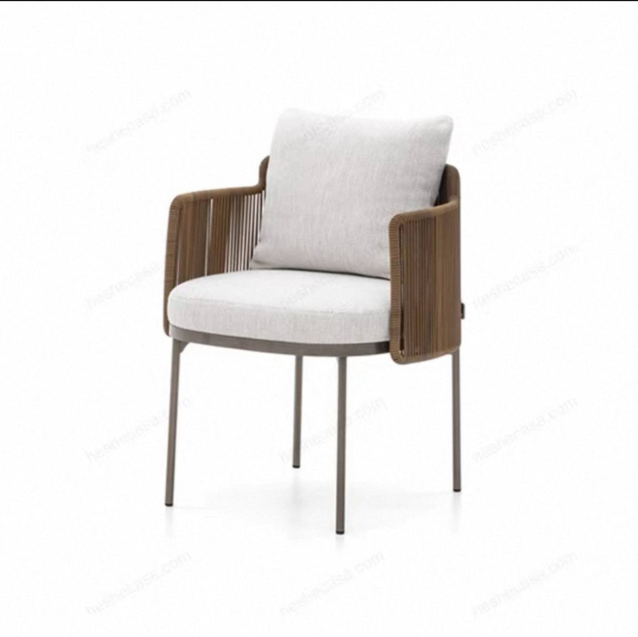 Уличное кресло из плетеного ротанга с подушкой, садовая мебель