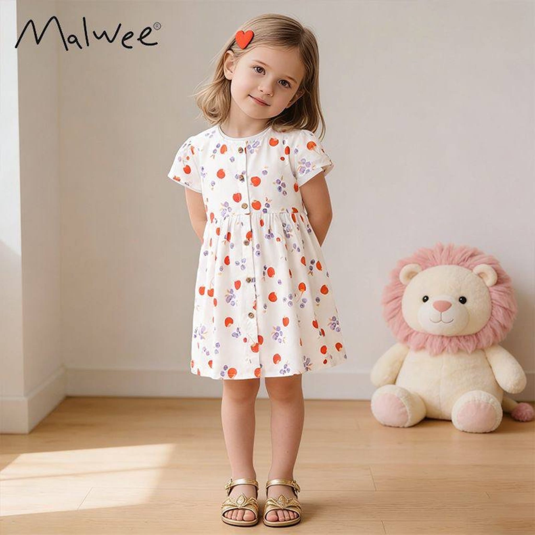 Детское платье Malwee летнее с принтом, 95% хлопок