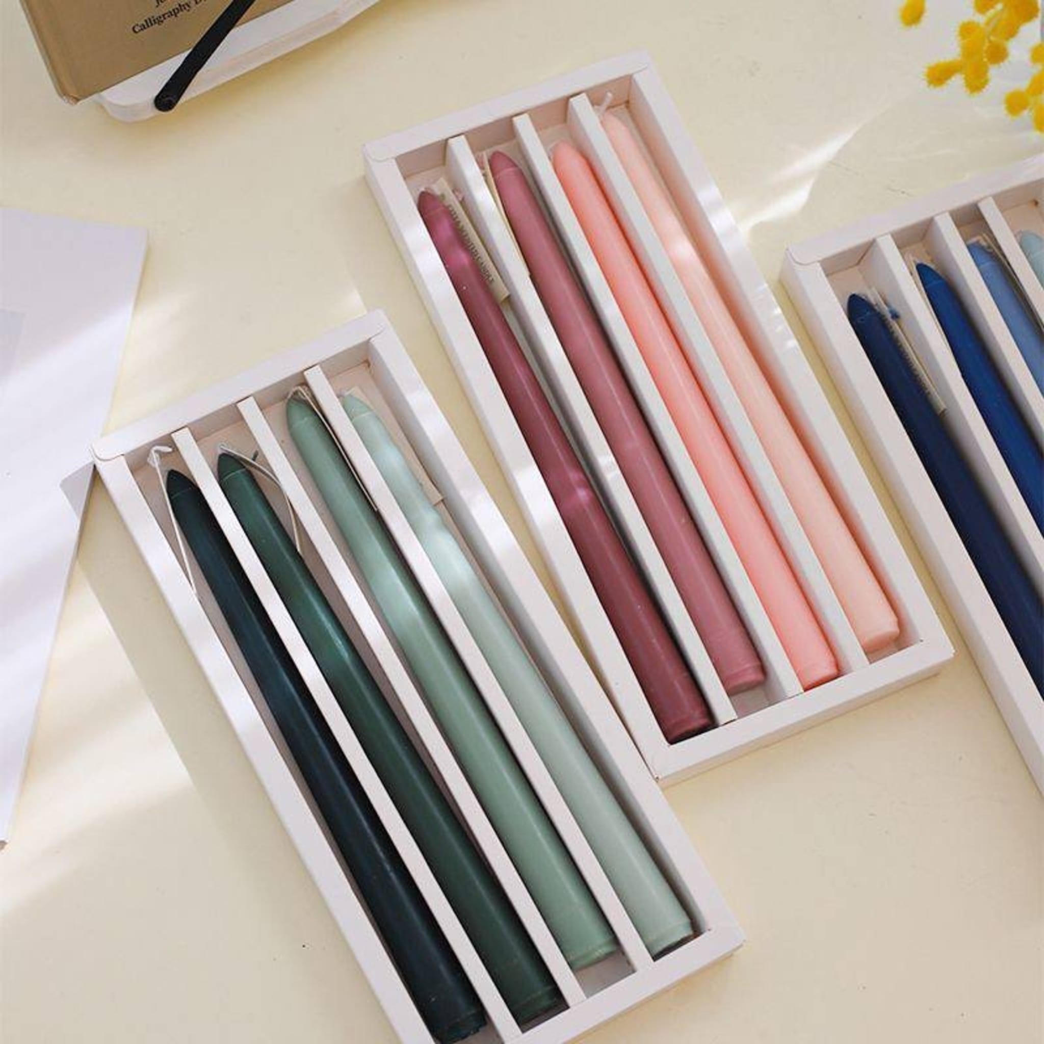 Набор длинных свечей GRA CANDLES, 4 шт, 25 см, соевый воск