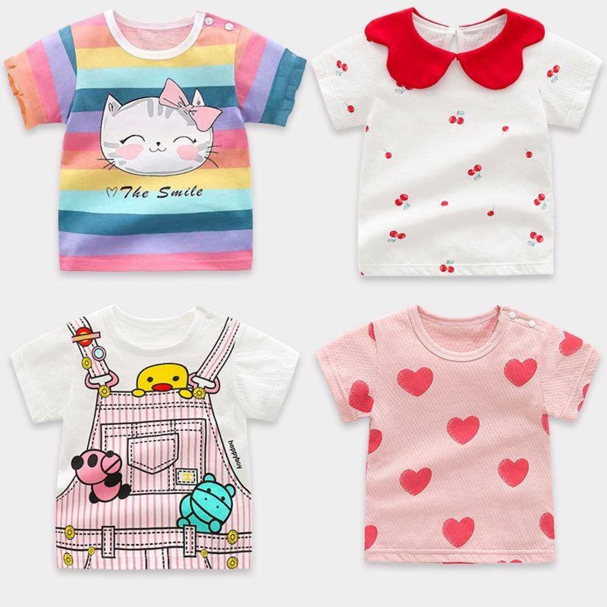 Детская футболка из 100% хлопка, летняя, с мультяшным принтом