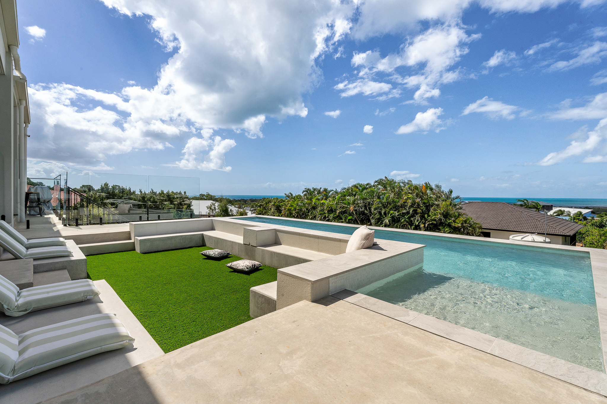 Exterior facade with infinity pool