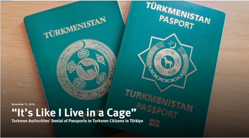 Azatlyk Radiosy: HRW: Türkmenistan daşardaky raýatlary pasportdan mahrum edip, halkara borçnamalaryny bozýar
