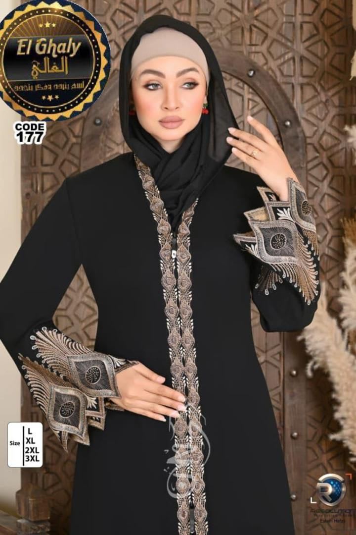Midnight Majesty Scalloped Dubai Abaya