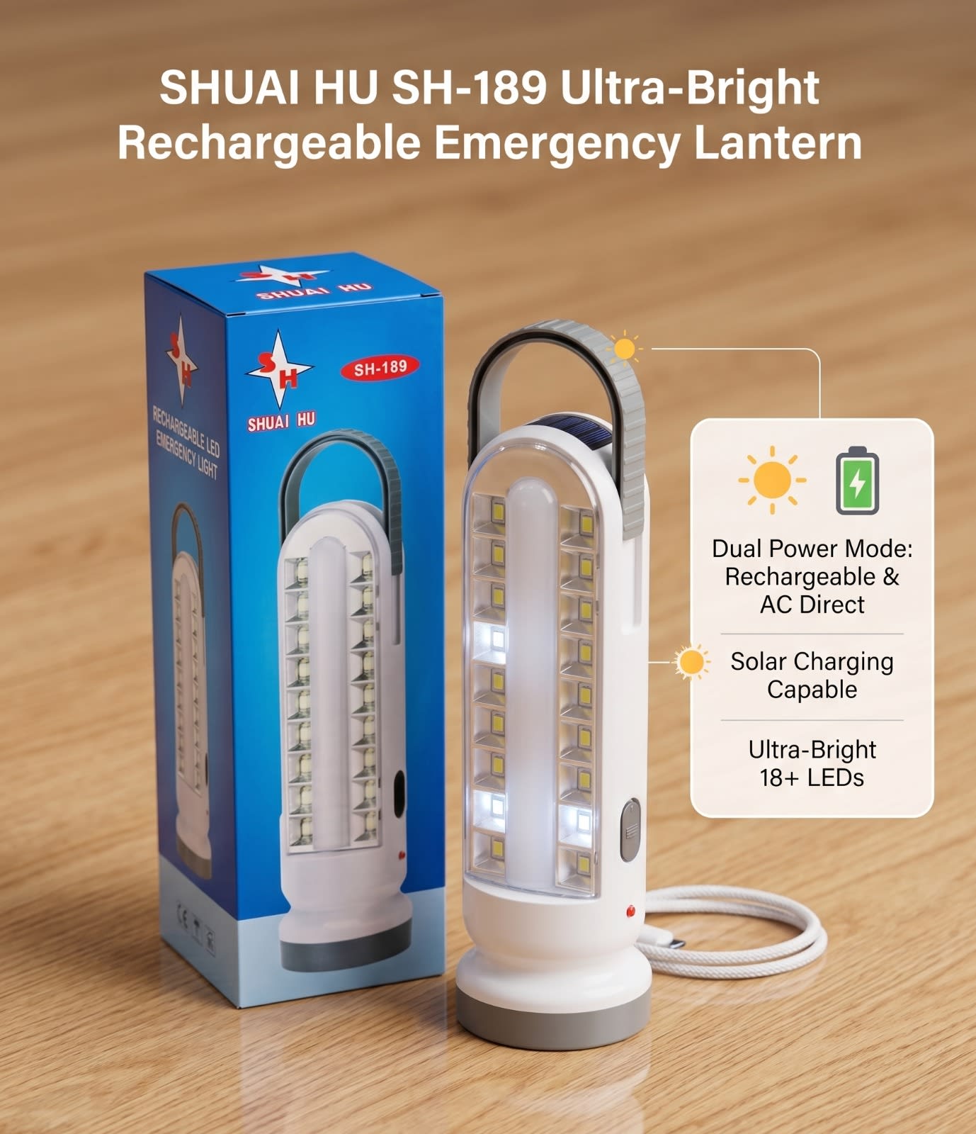 Shuai Hu SH-189 Portable LED Emergency Lantern