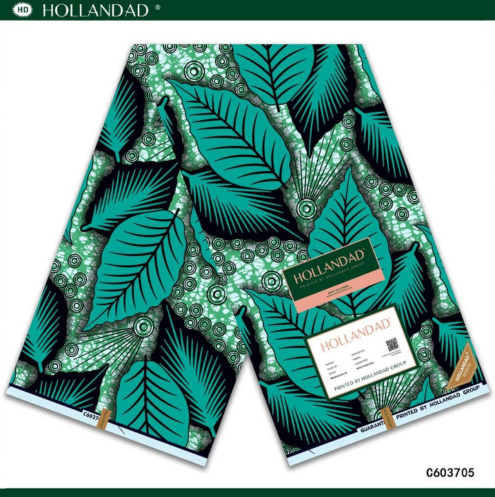 HOLLANDAD® Premium African Print Wax Fabric – Elegant Floral Motif (6 Yards)