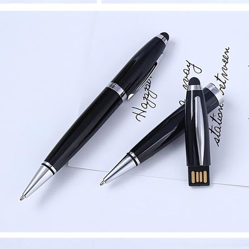 GUEETON 128GB OTG Usb Flash Drive Ballpoint Pen BLACK with 4 pcs spare refills preview 2