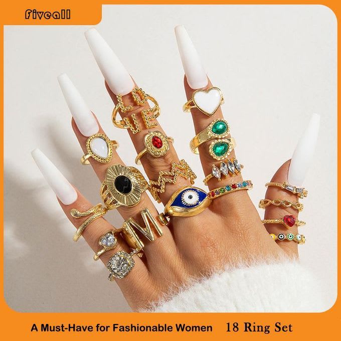 18 In 1 Women's Rings Jewelry Set preview 2