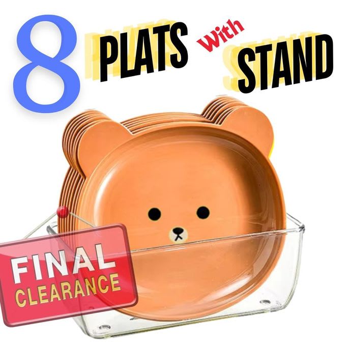 8 Pcs/Set Fruit Trays Serve Snacks Cartoon Bear Head Snack Plates Fruit