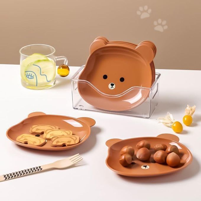 8 Pcs/Set Fruit Trays Serve Snacks Cartoon Bear Head Snack Plates Fruit preview 3