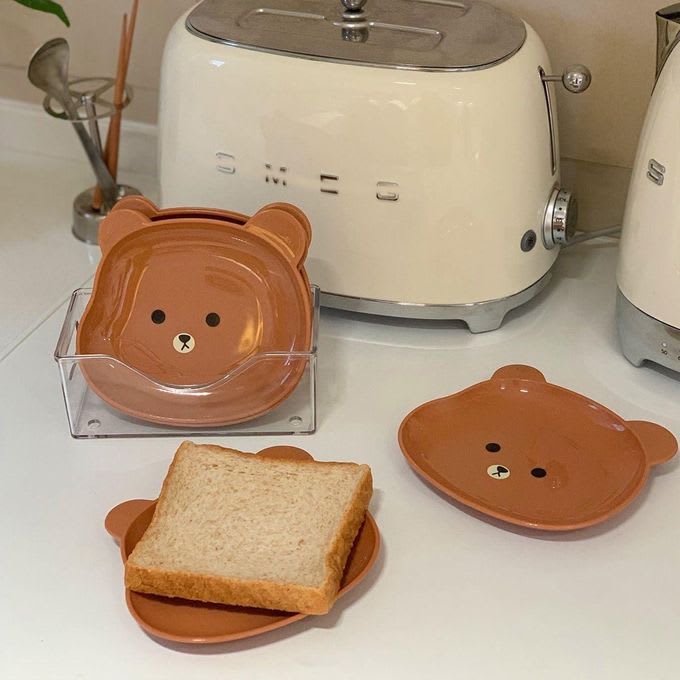 8 Pcs/Set Fruit Trays Serve Snacks Cartoon Bear Head Snack Plates Fruit preview 4