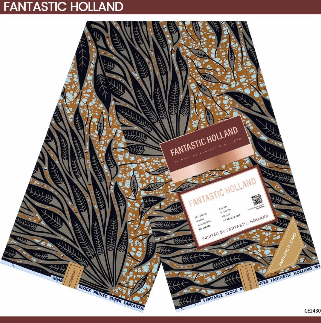 FANTASTIC HOLLAND Premium Wax Print Fabric (6 Yards / 100% Cotton) - 3