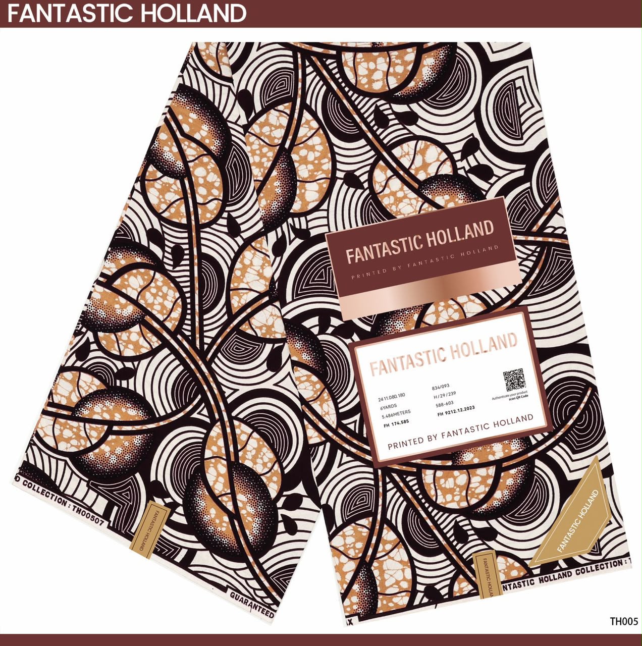 FANTASTIC HOLLAND Premium Wax Print Fabric (6 Yards / 100% Cotton) - 4