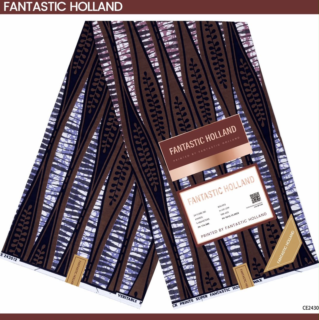 FANTASTIC HOLLAND Premium Wax Print Fabric (6 Yards / 100% Cotton) - 2