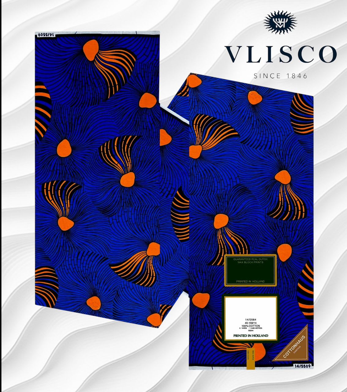 VLISCO Guaranteed Real Dutch Wax Print (6 Yards / 100% Cotton) - 1